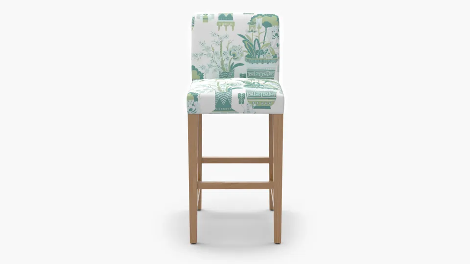 Signature Dining Bar Stool, Pistachio Kan-Shie, Natural Square Tapered Leg