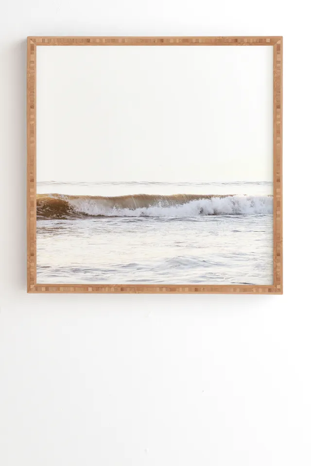 Minimalist Wave by Bree Madden - Framed Wall Art Bamboo 30" x 30"