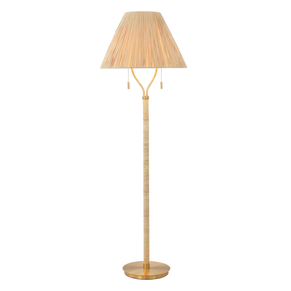 Nola 60" Floor Lamp - Natural/Gold
