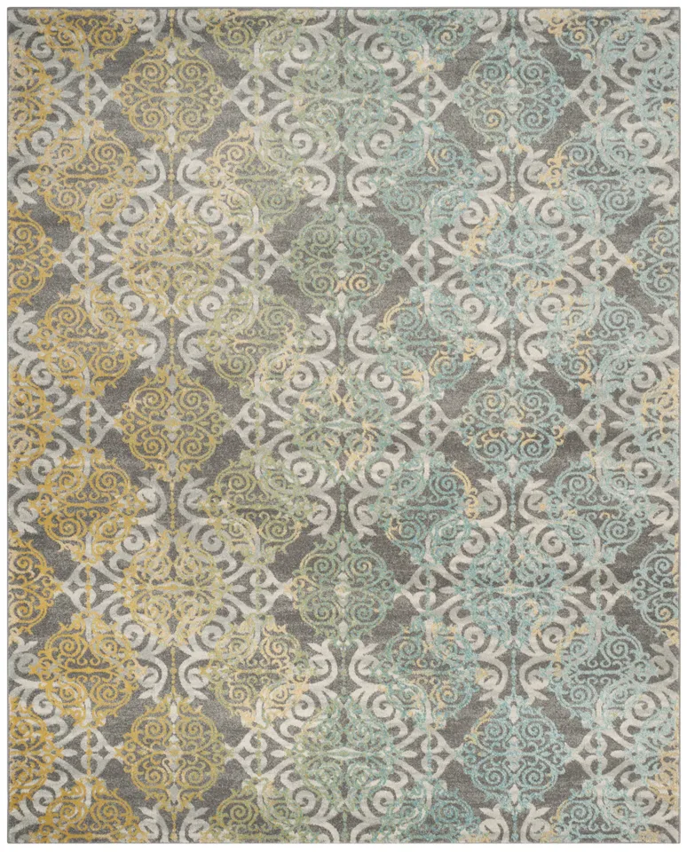 Arlo Home Woven Area Rug, EVK230D, Grey/Ivory,  9' X 12'