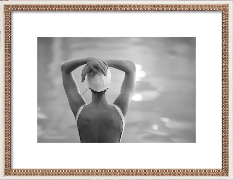 Woman Swimmer in a White Cap by Lucy Snowe for Artfully Walls