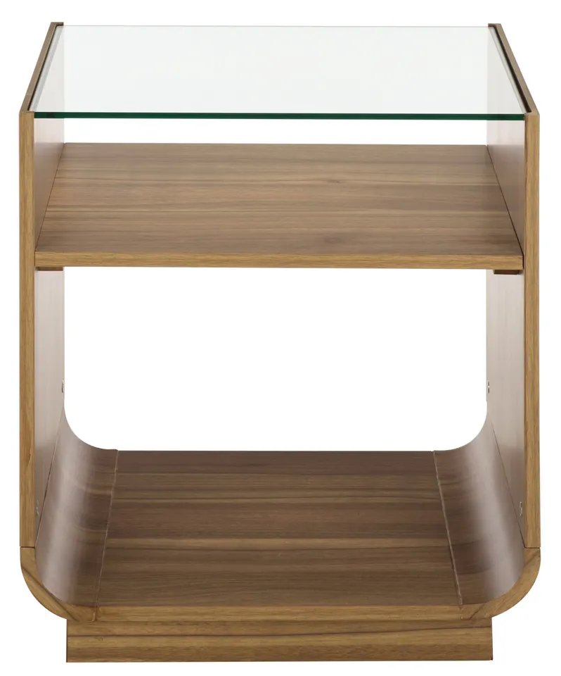 Acres Accent Table - Dark Oak / Glass