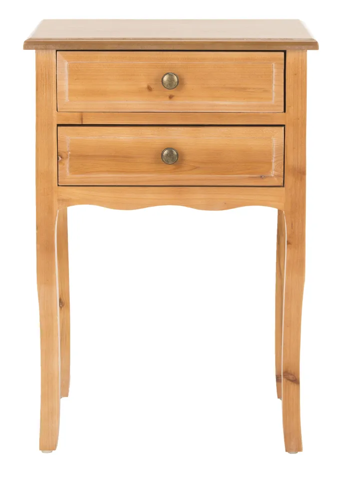 Lori End Table With Storage Drawers - Red Maple