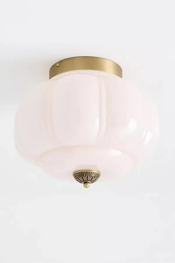 The Eloise Scallop Milk Glass Flush Mount Ceiling Light
