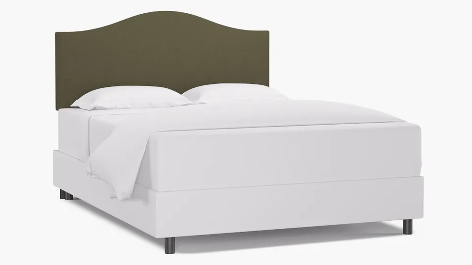 Camelback Headboard, Olive Everyday Linen, Queen