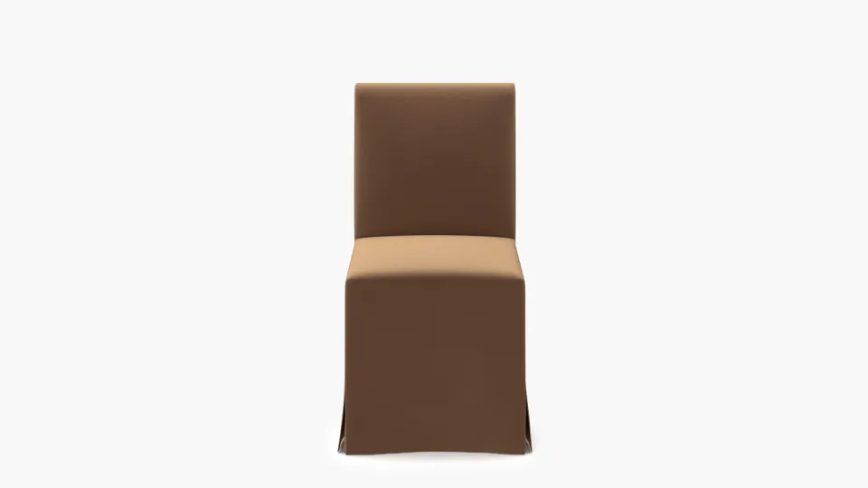 Slipcovered Signature Dining Chair, Fawn Performance Velvet