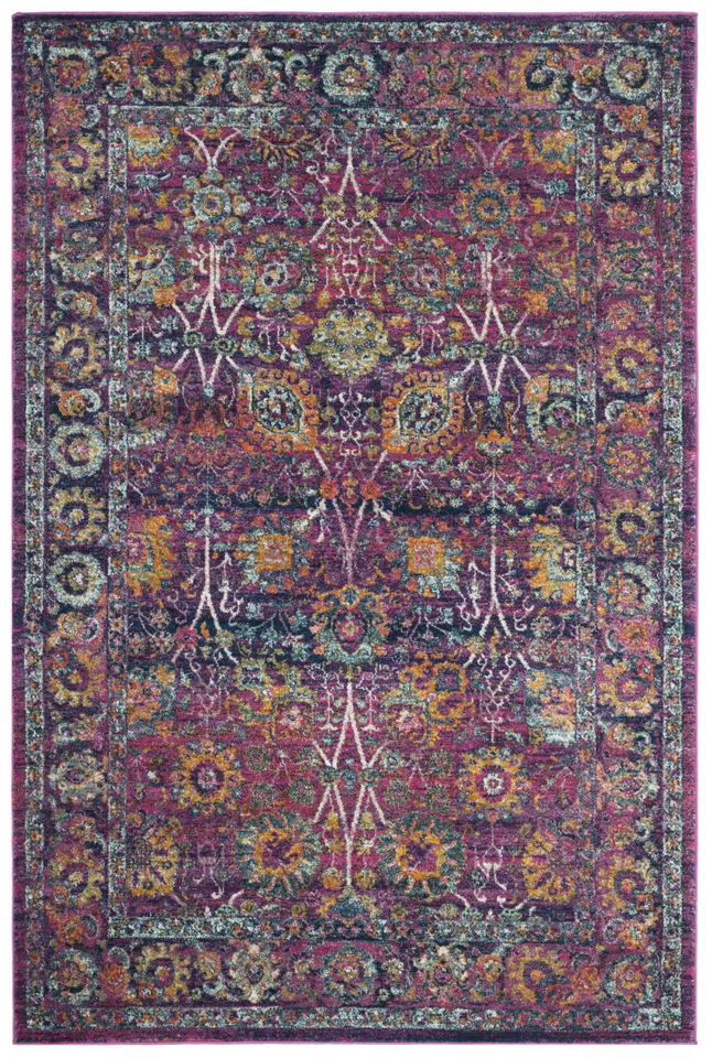 Arlo Home Woven Area Rug, GRA352D, Fuchsia/Multi,  4' X 6'