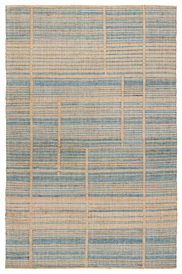 Ciana Handmade Striped Brown/ Blue Area Rug (10'X14')
