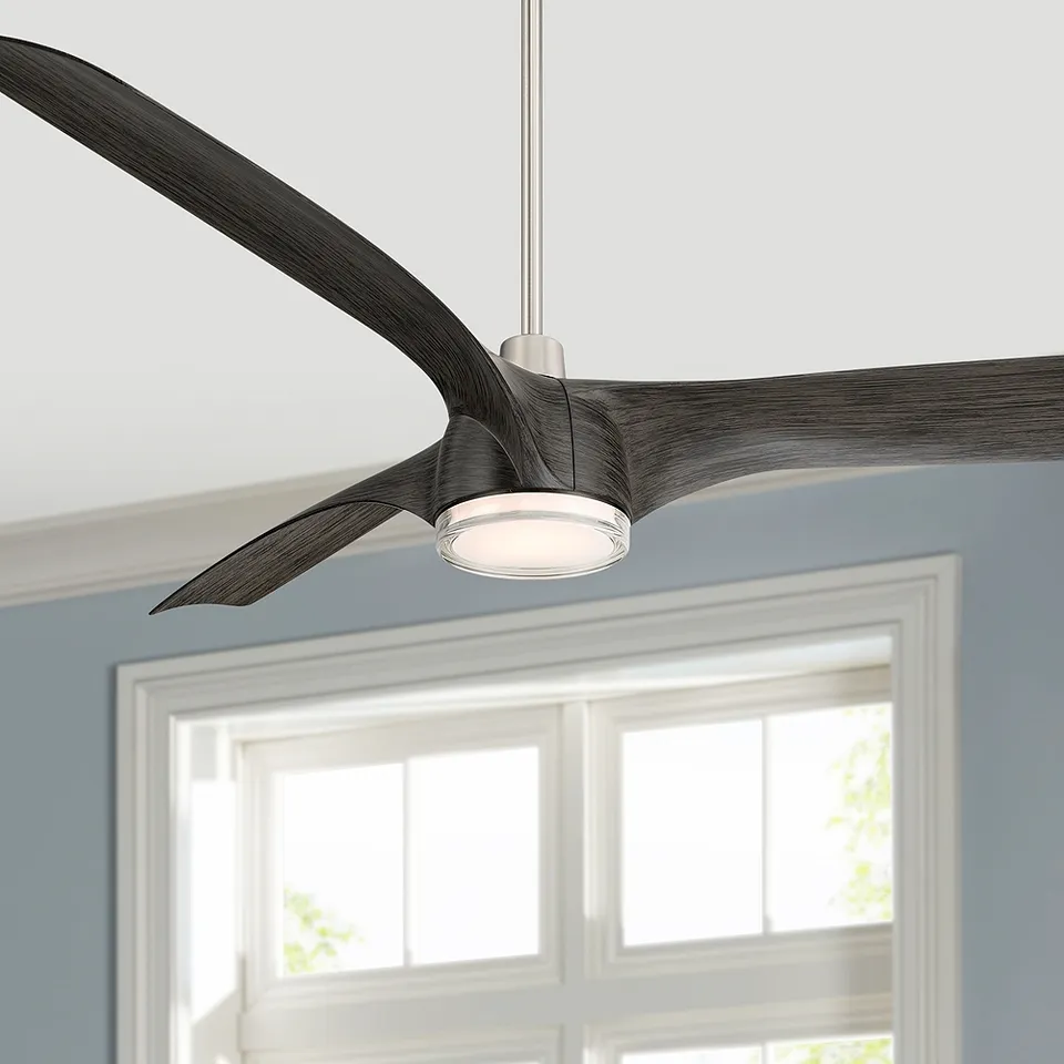 60" Casa Vieja Artistry Brushed Nickel LED Damp Ceiling Fan