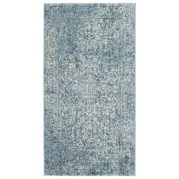 Evermere Distressed Medallion Navy Area Rug