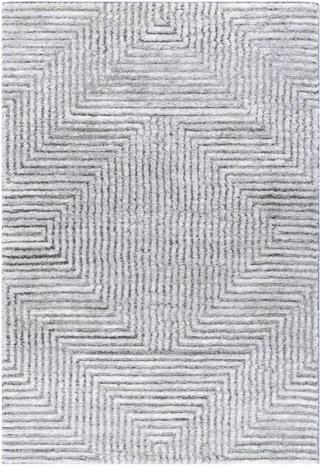 Delight Shag Gray Indoor 5'3" x 7' Machine Woven Rug