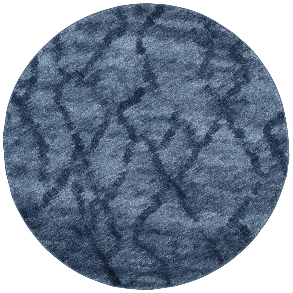 Arlo Home Woven Area Rug, RET2144-6570, Blue/Dark Blue,  6' X 6' Round