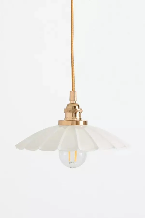 Greta Scalloped Metal Pendant Light