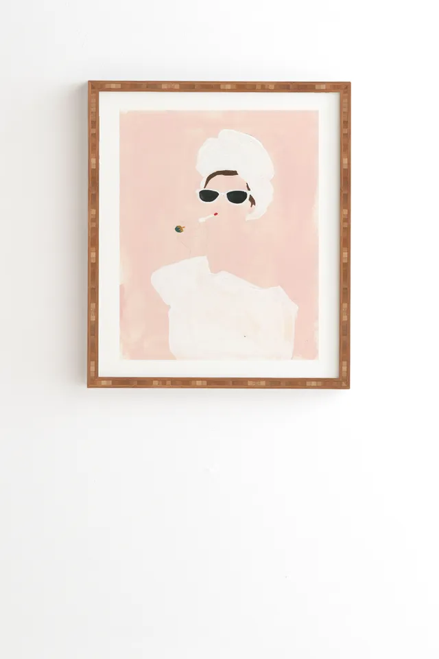 Beauty Routine by Megan Galante - Framed Wall Art Bamboo 20" x 20"