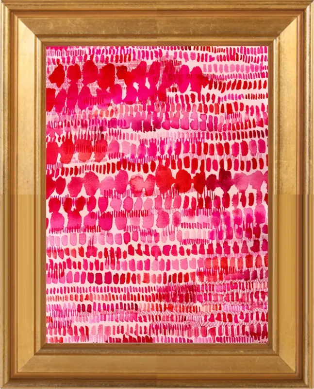 Pink and Red Watercolor Patterns Wall Art  by Paula Mills for Artfully Walls