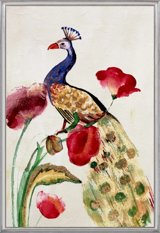 blue gold peacock by Ruti Shaashua for Artfully Walls