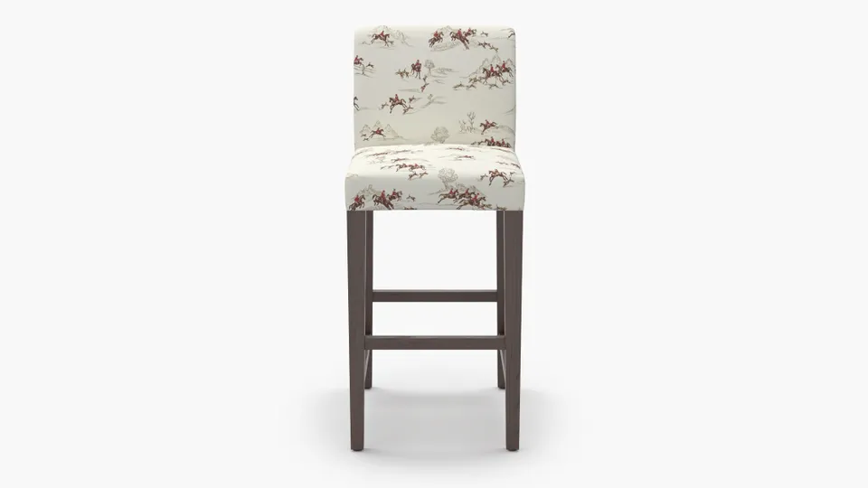 Signature Dining Bar Stool, Red Cotswold Hunt, Espresso Square Tapered Leg