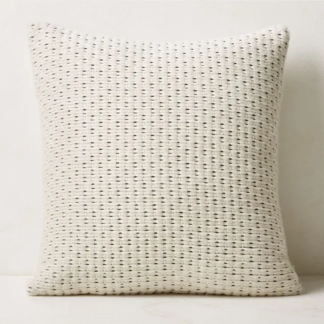 Alco Woven White Throw Pillow Cover 23"x23"