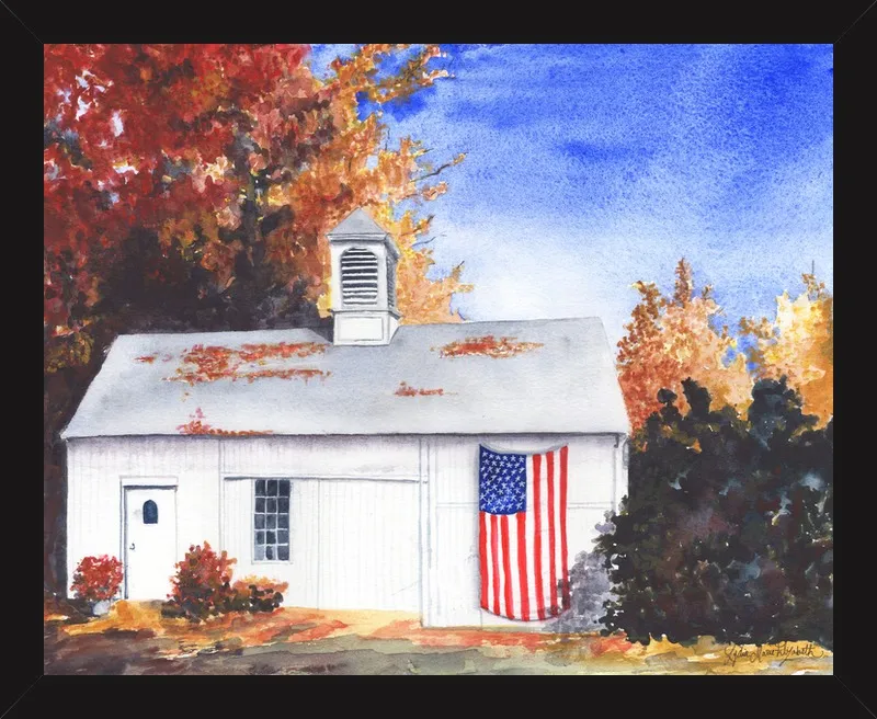 The Ross Barn in Fall by Lydia Marie Elizabeth for Artfully Walls