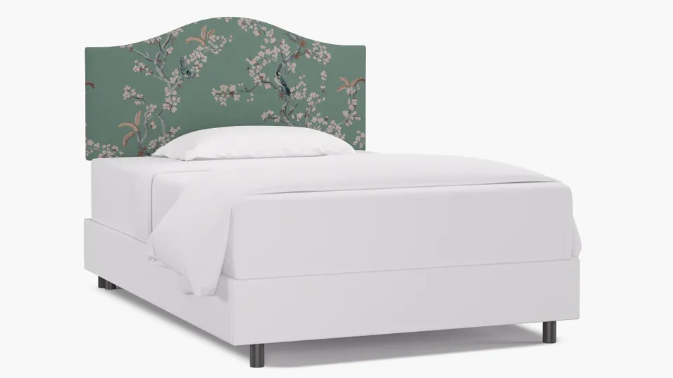 Camelback Headboard, Mint Cherry Blossom, Full