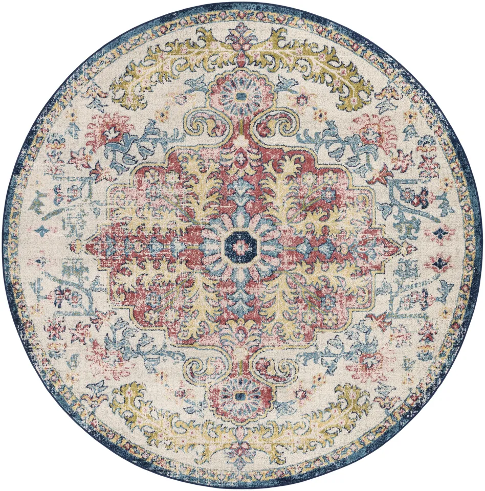 Murat Beige Indoor 7'10" x 7'10" Machine Woven Rug