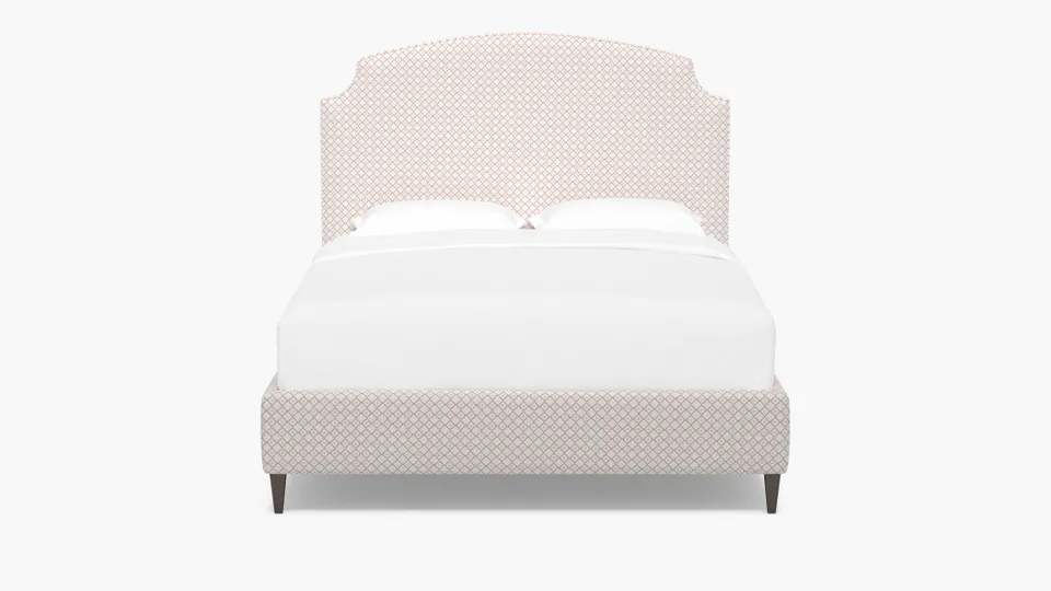 Cove Bed, Rosewood Petite Lattice, Espresso Square Tapered Leg, King