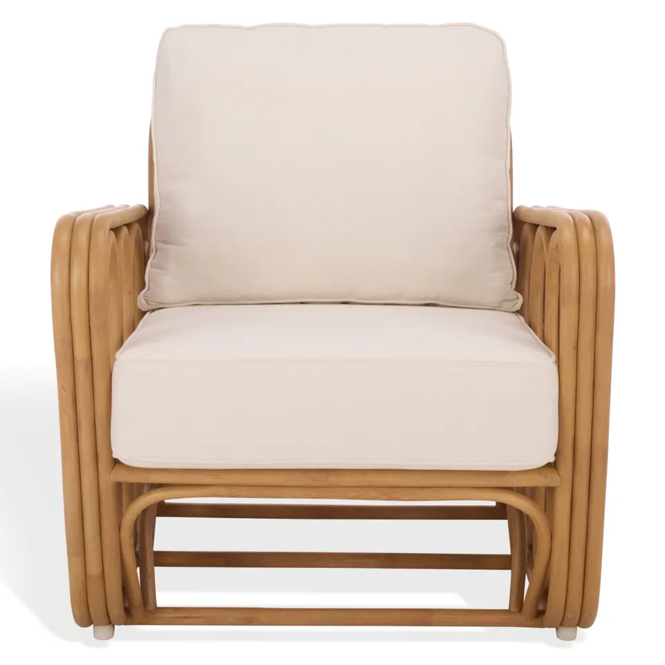 Malina Rattan Pole Accent Chair - Natural / White