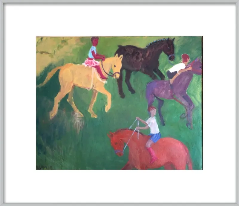 Four Horses, Three Riders by Megan Williamson for Artfully Walls