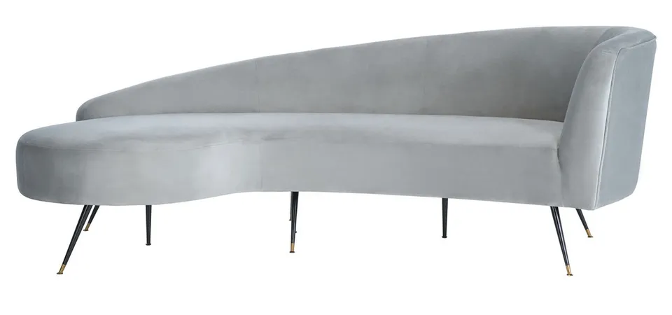 Evangeline Velvet Parisian Sofa - Grey - Safavieh