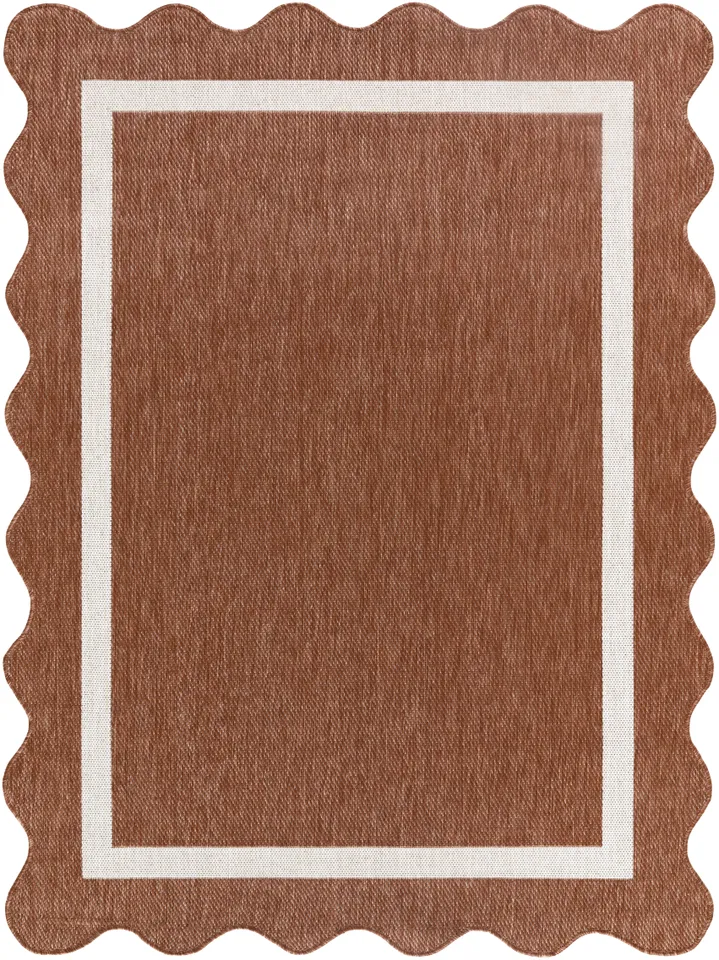 Miami Beach Orange Outdoor 9'2" x 12' Machine Woven Rug