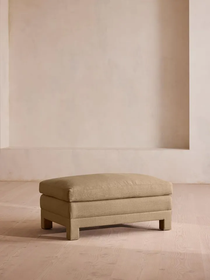 Ashford Ottoman, Linen, Wheat, US