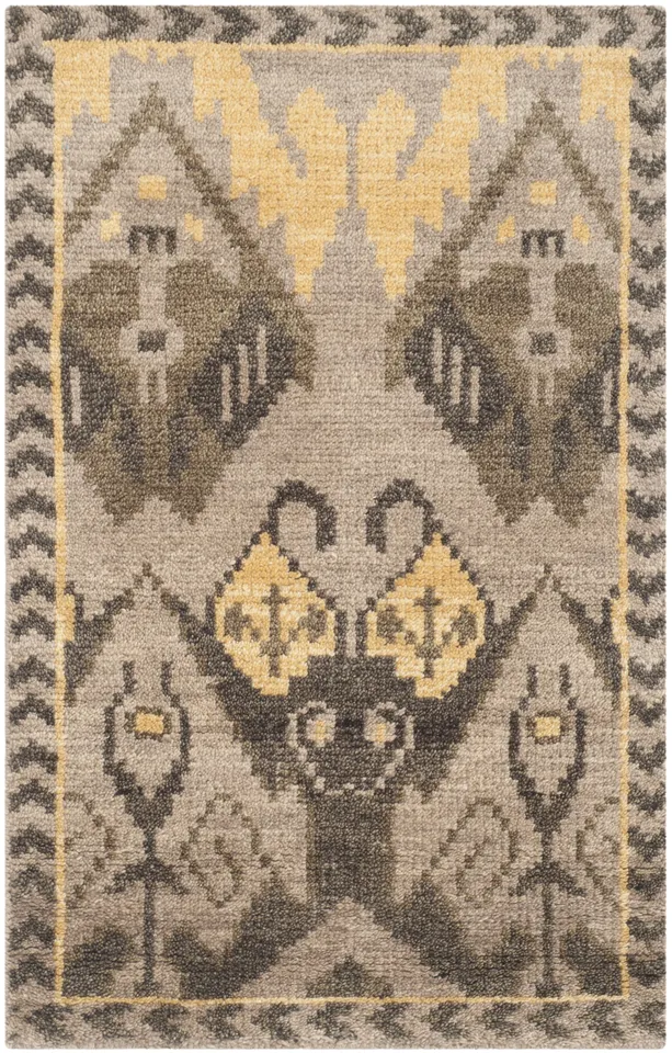 Arlo Home Hand Knotted Area Rug, KNY656A, Gold/Beige,  2' X 3'