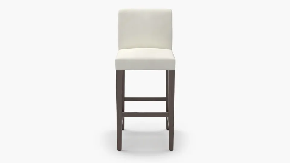Signature Dining Bar Stool, Sheepskin, Espresso Square Tapered Leg