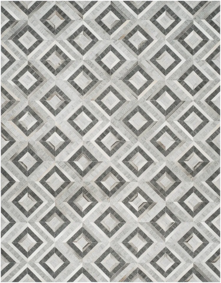 Safavieh Couture Studio Leather Collection Hand Woven Area Rug, Ivory / Dark Grey, 8' x 10'