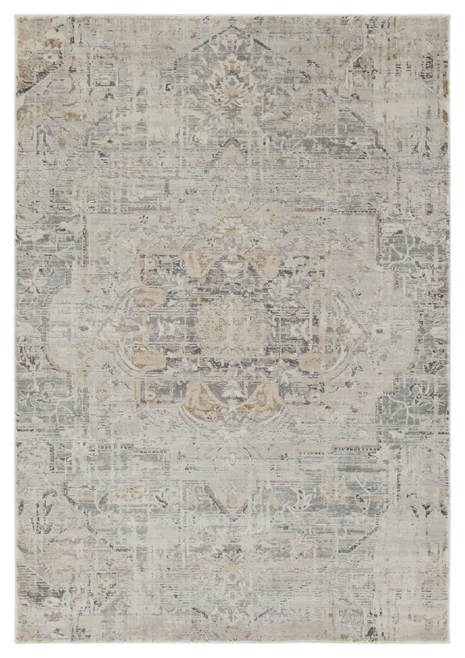 Lazuli Medallion Gray/ Tan Area Rug (5'11"X8'11")