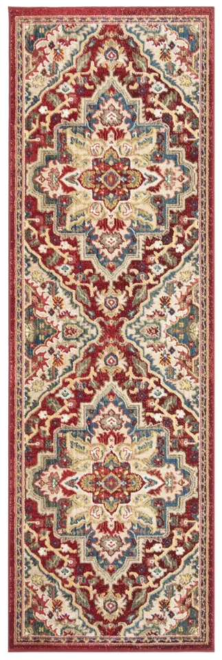 Arlo Home Woven Area Rug, KSN304D, Red/Beige,  2' 6" X 8'