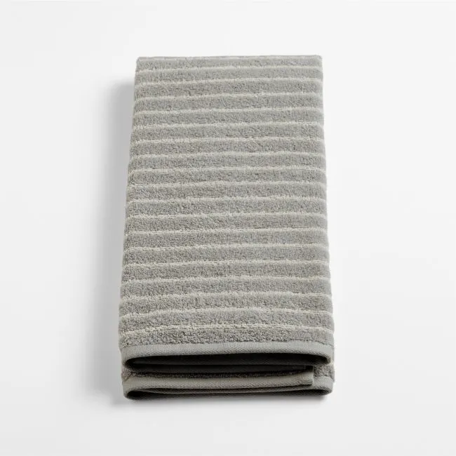 Turkish 100% Organic Cotton Breton Stripe Mist Blue Kids Hand Towel