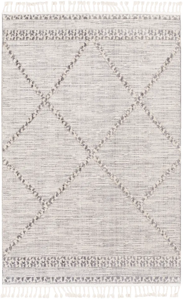 Azilal Gray Indoor 2' x 2'11" Machine Woven Rug