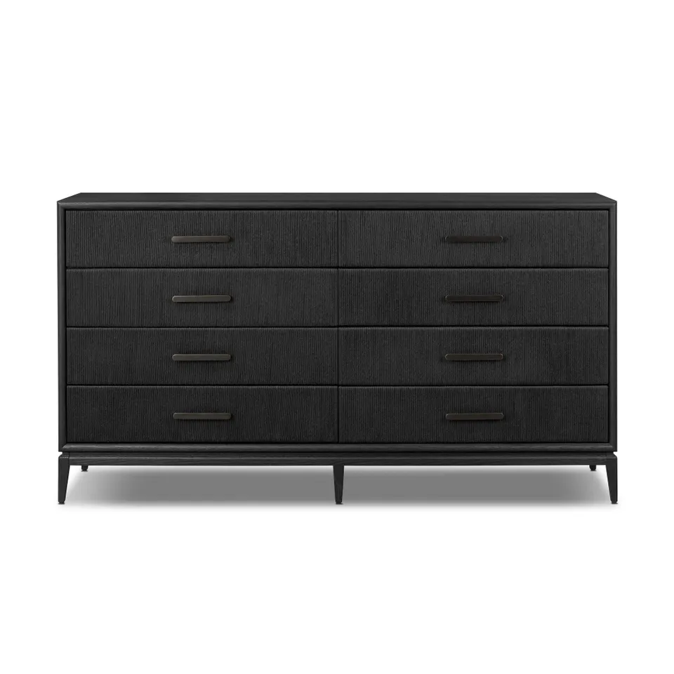 Rosenell 8 Drawer Dresser - Black Paper Cord