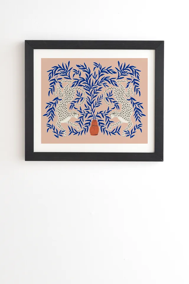 Leopard Vase by Megan Galante - Framed Wall Art Basic Black 12" x 12"