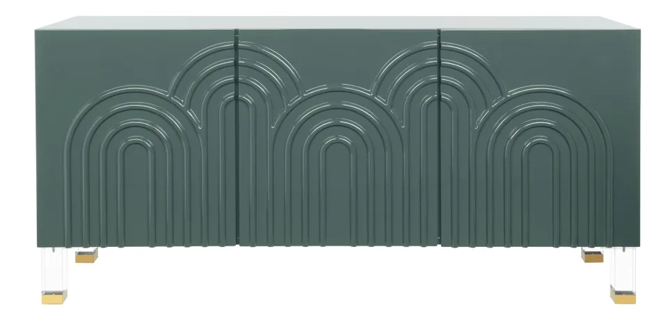 Saturn Wave Acrylic Sideboard - Moss - Safavieh