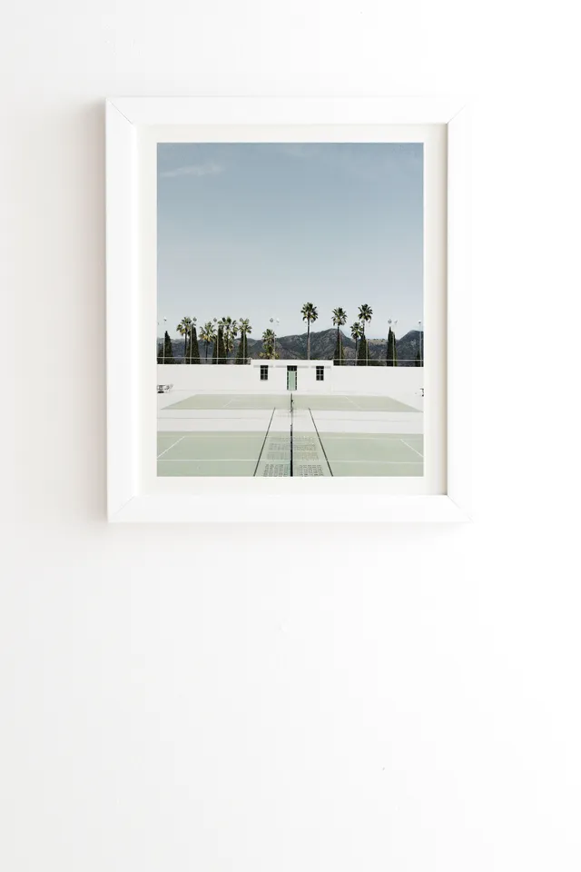 Tennis At Hearst by almostmakesperfect - Framed Wall Art Basic White 12" x 12"