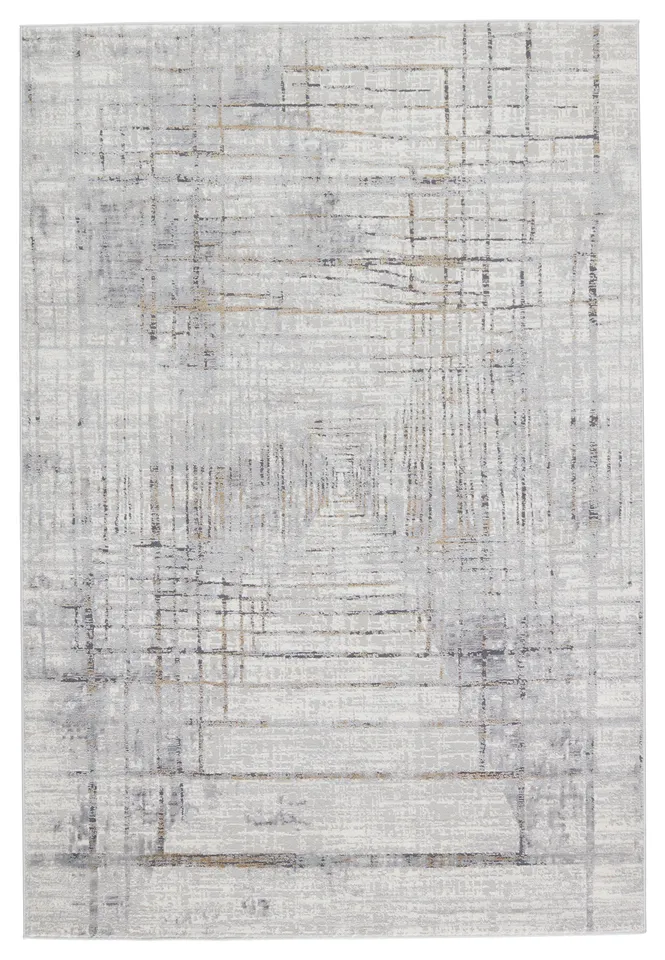 Vibe by Toril Abstract Gray/ Gold Runner Rug (3'X8')