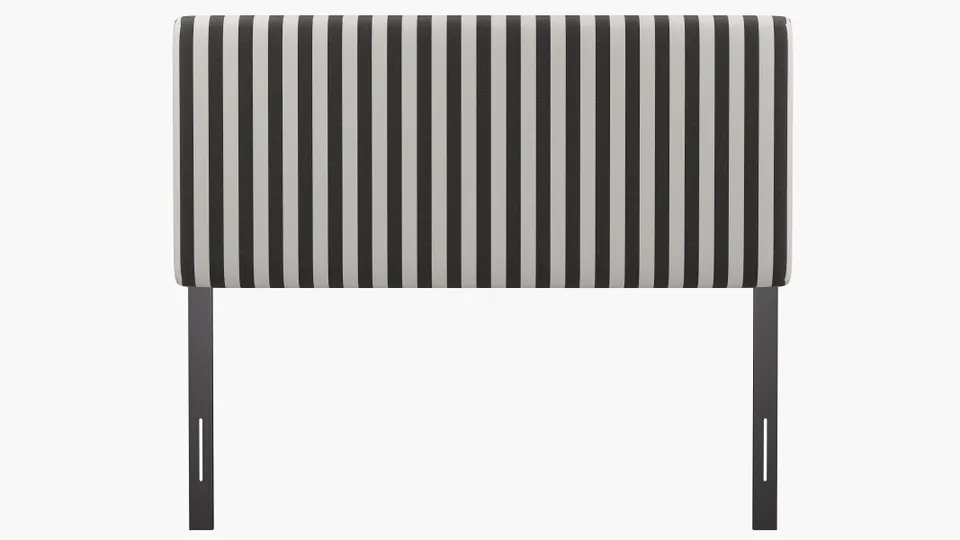 Square Back Headboard, Ink Cabana Stripe, Queen