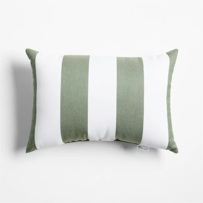 Sunbrella ® 20"x13" Cabana Fern Green Stripe Outdoor Throw Pillow