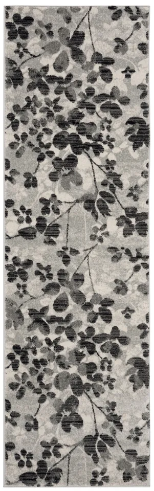 Arlo Home Woven Area Rug, EVK236R, Grey/Black,  2' 2" X 7'