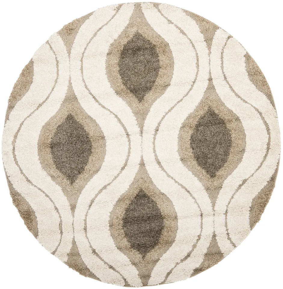 Arlo Home Woven Area Rug, SG461-1179, Cream/Smoke,  4' X 4' Round