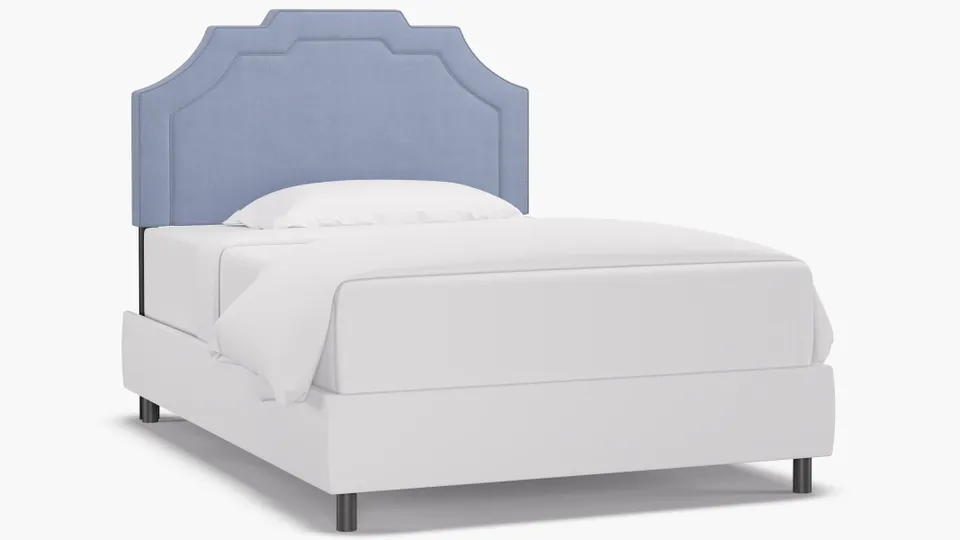 Art Deco Headboard, Denim Everyday Linen, Full