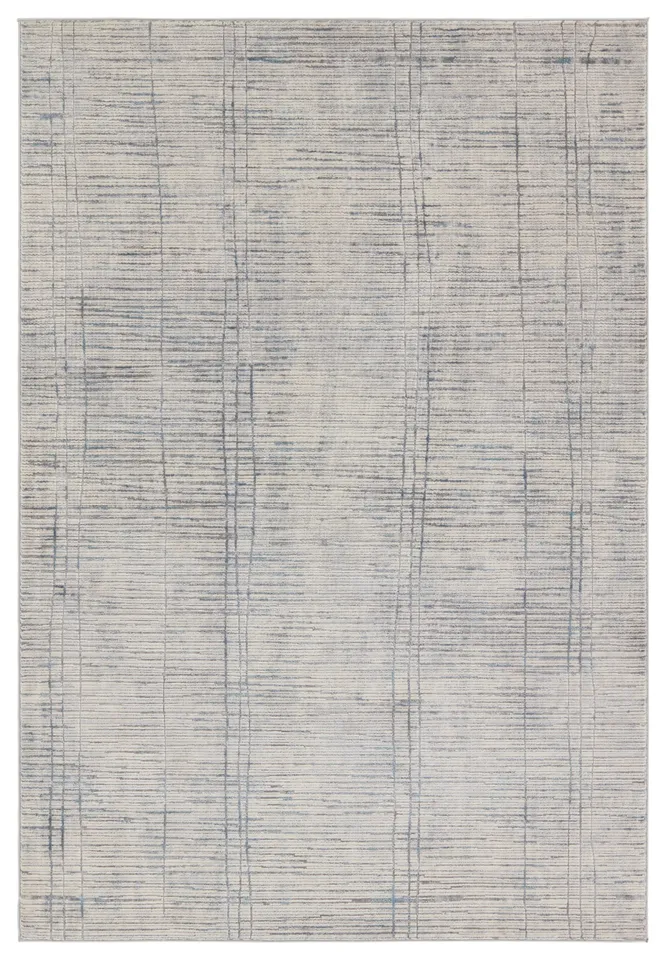 Paolini Striped Cream/ Blue Runner Rug (2'6"X10')