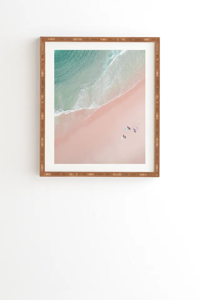 Surf Yoga by Ingrid Beddoes - Framed Wall Art Bamboo 12" x 12"
